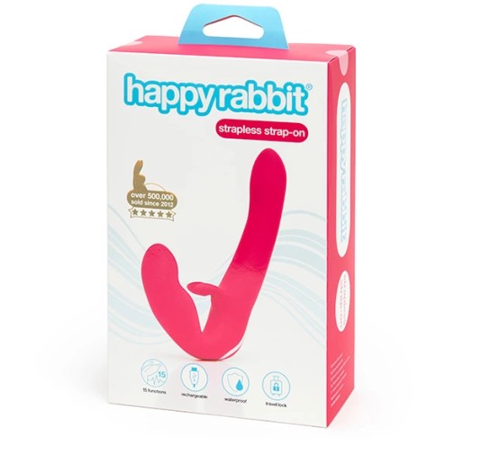 Wibrator strap-on - Happy Rabbit Strapless Strap-On Pink